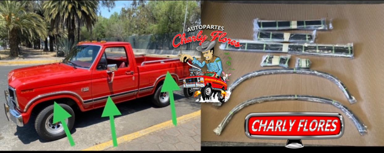 Camioneta clásica roja con molduras
